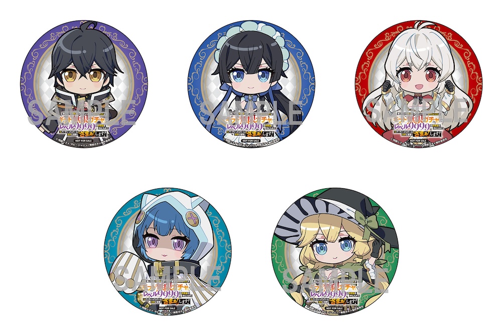 ミニキャライラスト使用76㎜缶バッジ5種セット(ライト＆メイ＆ナズナ＆アオユキ＆エリー)